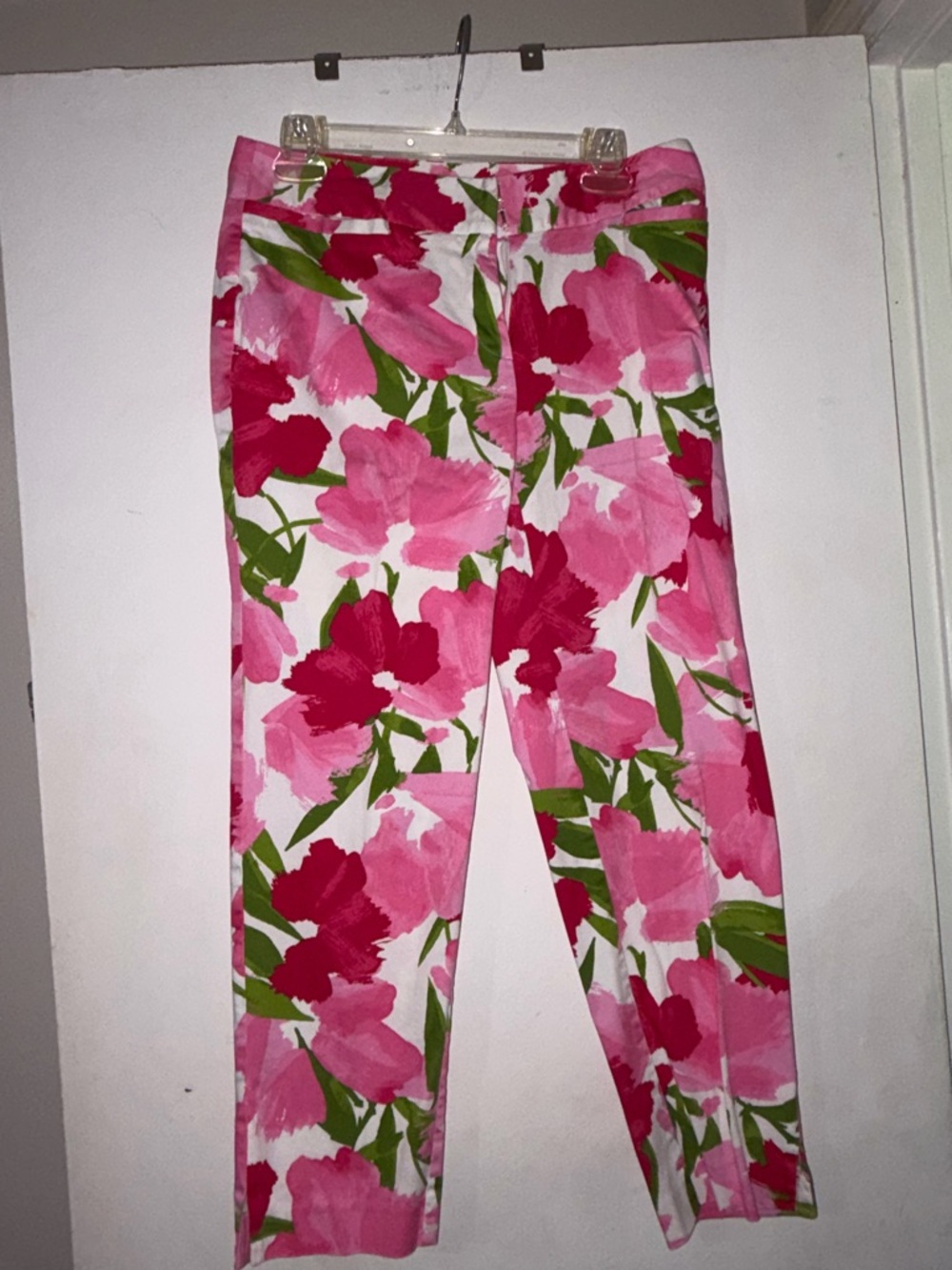 Ruby Rd. Pink & Green Floral Crop Pants